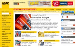 Startseite des ADAC