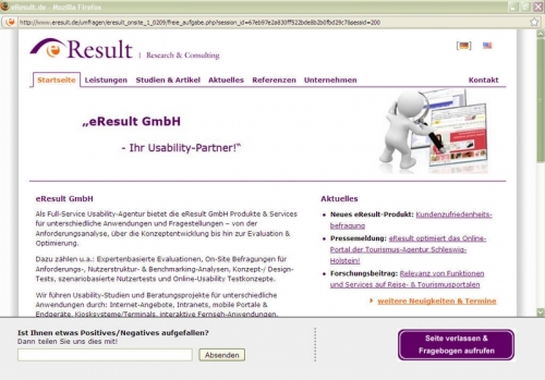 MEMO (Misserfolgs- / Erfolgsmonitor) bei eResult.de im Einsatz