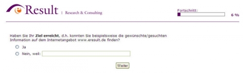 MEMO - erste Frage des Fragebogens