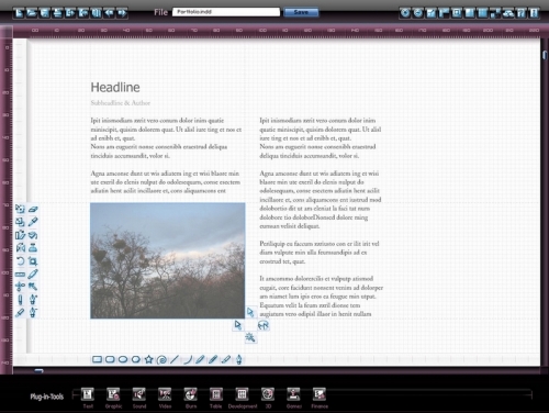 Abb. 05 :: Der Grafik- und Text-Editor des universellen Workspaces.