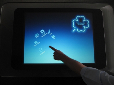 Abb.1: ApplicationLauncher - Die Hauptnavigation richtete sich am Finger aus