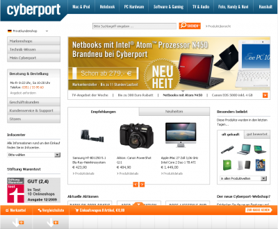 Warenkorb ausgeklappt