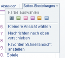 Veränderung des Farbdesigns der normalen Startseite