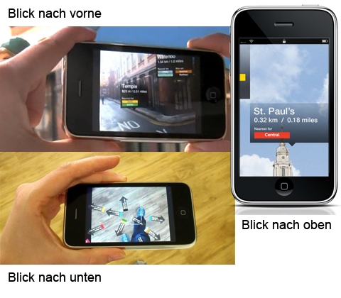 Bedienkonzept von Nearest Tube