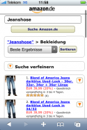Amazon: Funktion \"Suche verfeinern\"