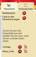 Anlegen von Einkaufslisten