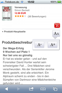 Weltbild – Schriftgrößenänderung Weltbild – Schriftgrößenänderung