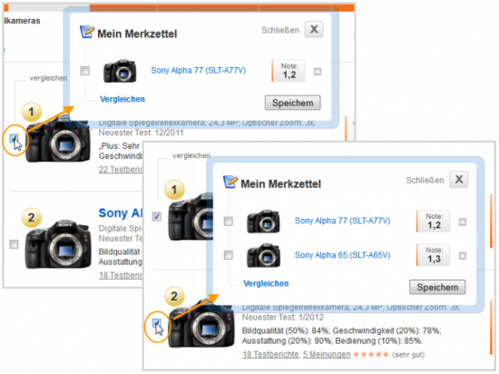 testberichte.de Vergleichs-/Merkfunktion testberichte.de Vergleichs-/Merkfunktion