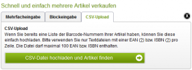 Abb.8: Mehrfacheingabe durch CSV-Upload