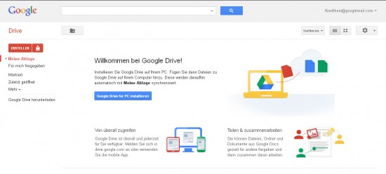 Start googlemail ohne Ordner
