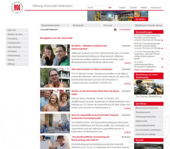 Uni Hildesheim Quicklinks Uni Hildesheim Quicklinks