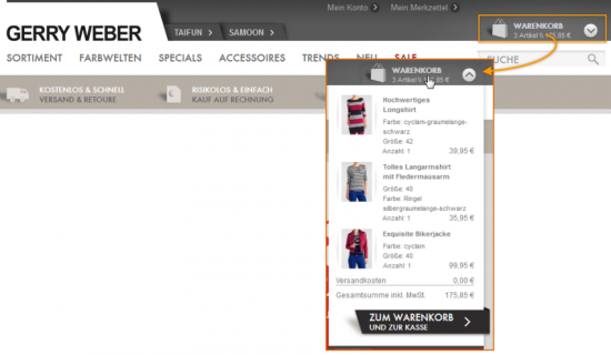 Mousover-Layer gerryweber.de Mousover-Layer gerryweber.de