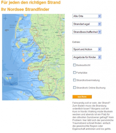 Strandfinder auf nordseetourismus.de