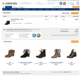 Zalando Warenkorb