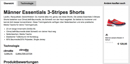 Screenshot Adidas.de