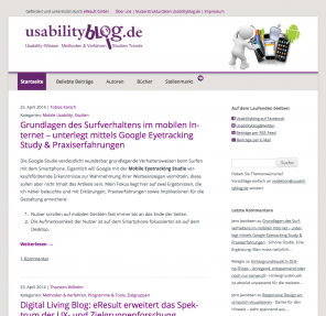 Screenshot Usabilityblog.de ab 2014