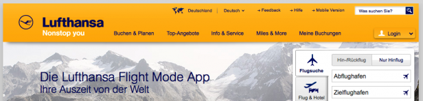 Header Website lufthansa.com