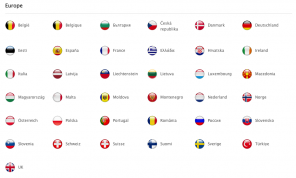Screenshot Website Apple.com Länderwahl
